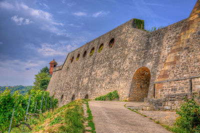 View of fort against cloudy sky