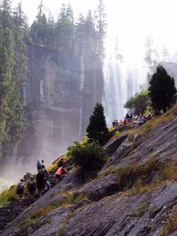 People climbing mountain