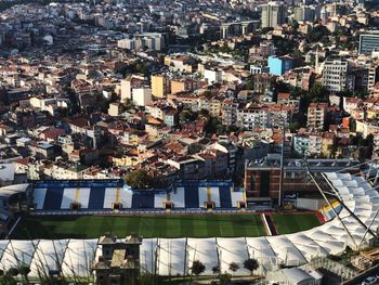 High angle view of townscape