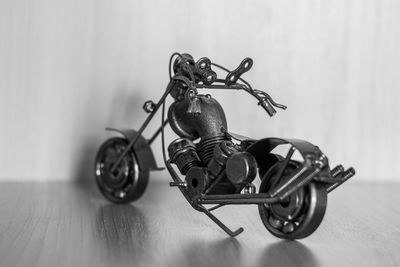 Figurine motorcycle on table