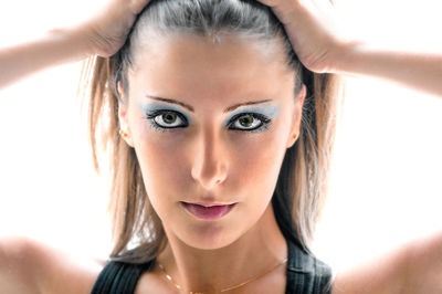 Close-up portrait of a beautiful young woman