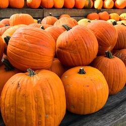 Pumpkins for sale at market stall