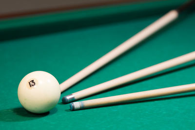 High angle view of ball on table