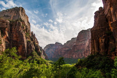 View of mountain against cloudy sky