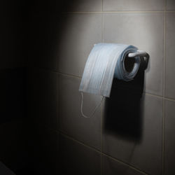 Close-up of shower in bathroom