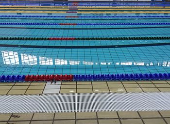 High angle view of empty swimming pool