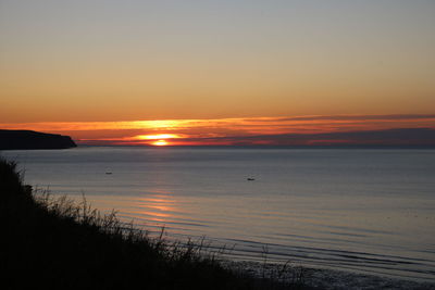 Scenic view of sea during sunset