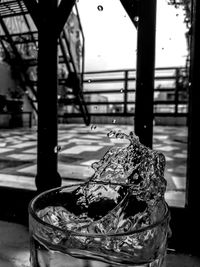 Close-up of ice on water