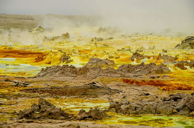 Sulphuric landscape in danakil depression, ethiopia - colorful