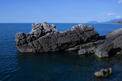 Scenic view of sea and rocks