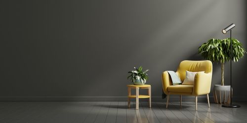 Empty chairs and table at home