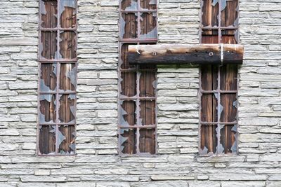 Closed windows of old building