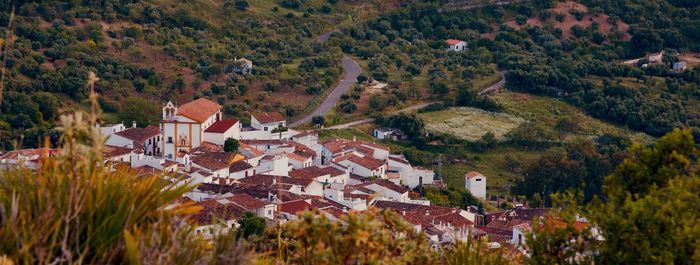 High angle view of townscape