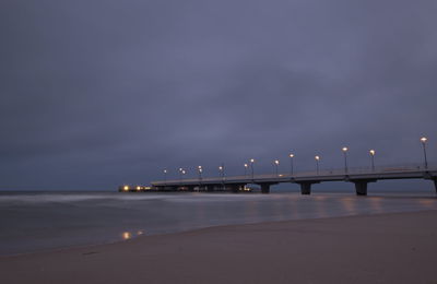 Scenic view of sea against sky at night