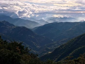 Scenic view of mountains against sky