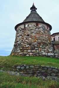 Low angle view of historical building against sky