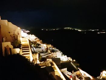 Illuminated cityscape at night