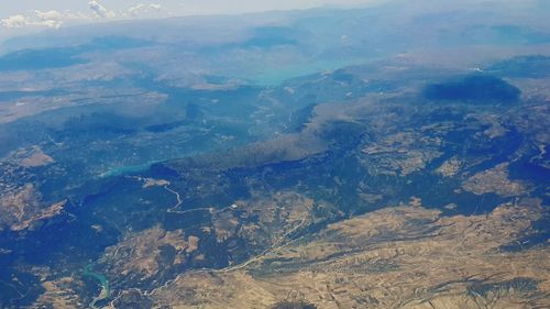 High angle view of aerial view of landscape