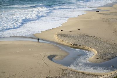 High angle view of beach