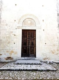 Closed door of old building