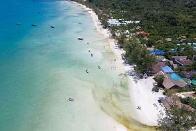 High angle view of beach