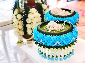 Close-up of cupcakes on table