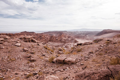 Scenic view of desert against sky