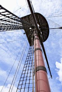 Low angle view of electricity pylon against sky