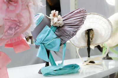 Rear view of woman wearing hat