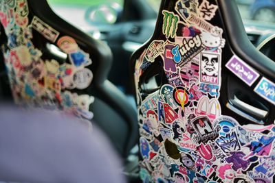 Close-up of multi colored art