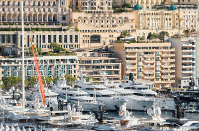 Boats in harbor