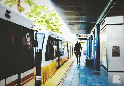 Train at railroad station platform