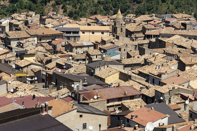 High angle view of townscape