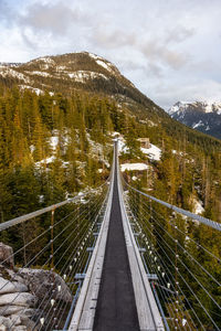 Bridge against sky during winter