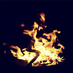 Close-up of bonfire at night