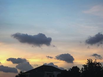 High section of built structure at sunset