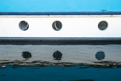 Close-up of ship in water