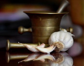 Close-up of food on table