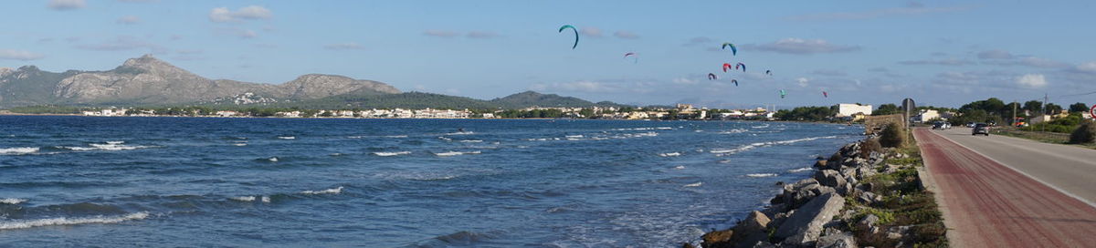 Panoramic view of beach against sky