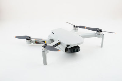 Close-up of drone on white background