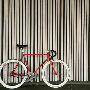 View of bicycles parked