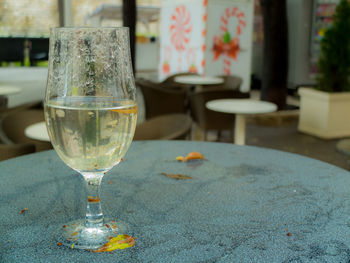 Close-up of drink in glass on table