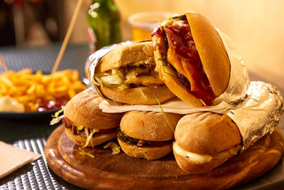 Close-up of food on table