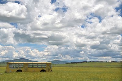 Scenic view of field against sky