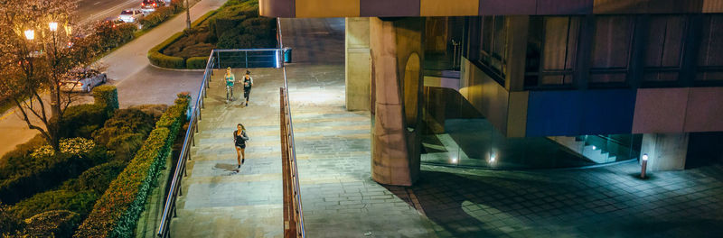 People walking on footpath