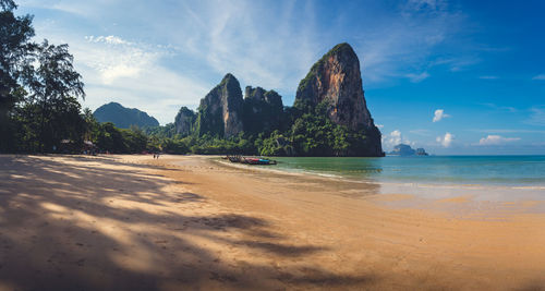 Panoramic view of beach against sky