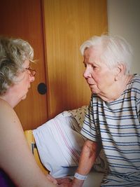 Couple kissing at home