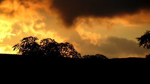 Silhouette of landscape at sunset