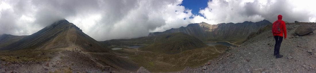 Panoramic view of mountains against sky