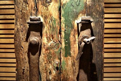 Close-up of wooden door